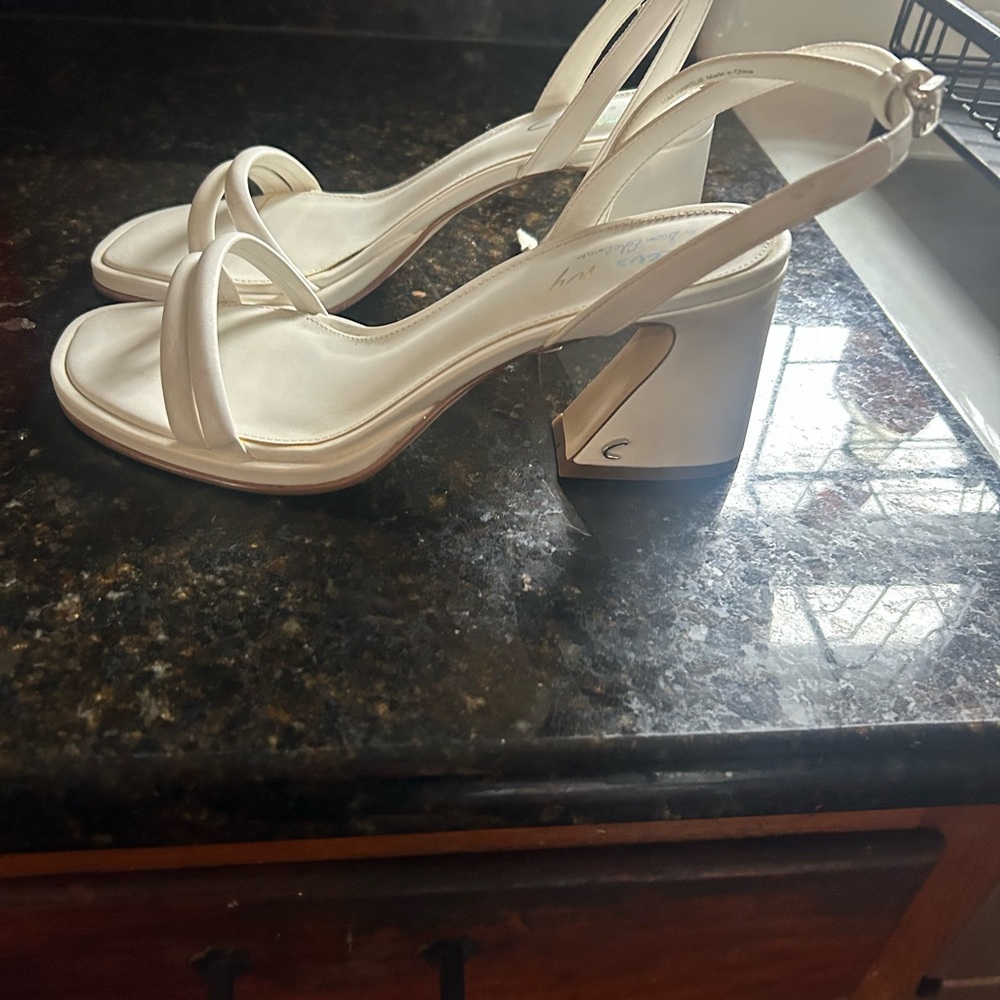 Sam Edelman Cream Strappy Block Heels NEVER WORN